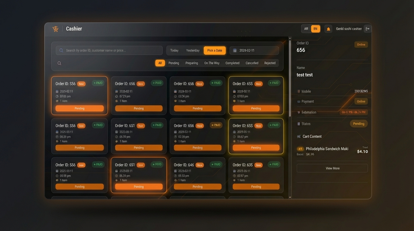 ضع صورة لوحة الكاشير هنا